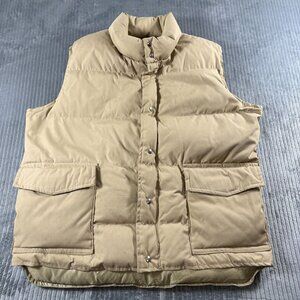 Vintage Styled By Jones Goose Down Filled Puffer Vest Tan Mens Large